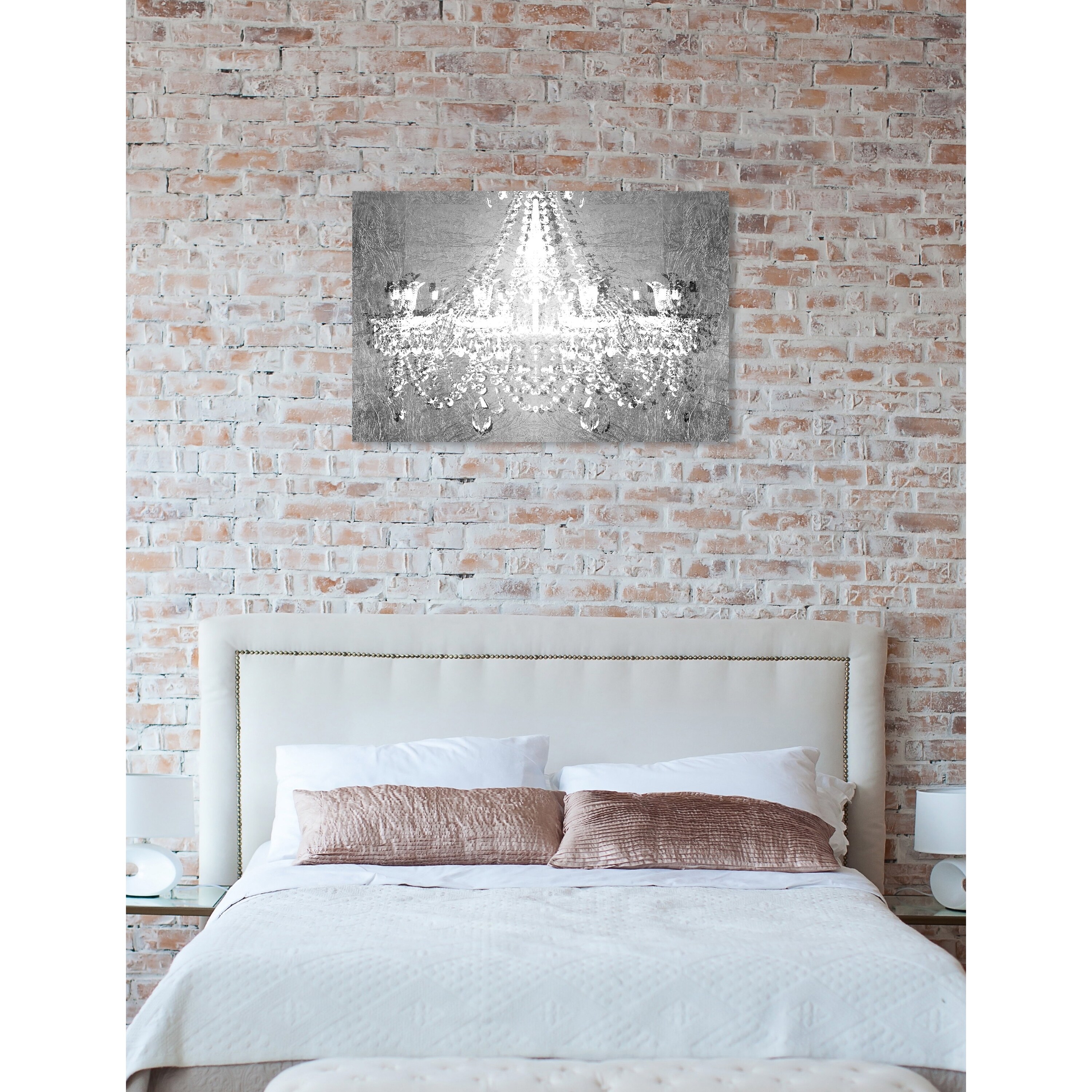 Oliver Gal 'Dramatic Entrance Chrome' Gray Glam, Fashion Chandeliers  Gallery Wrapped Canvas Art