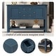 preview thumbnail 44 of 61, Vintage Elegant Style Buffet Sideboard Console Table with 4 Storage Drawers, 2 Cabinets & Bottom Shelf (Antique Gray)