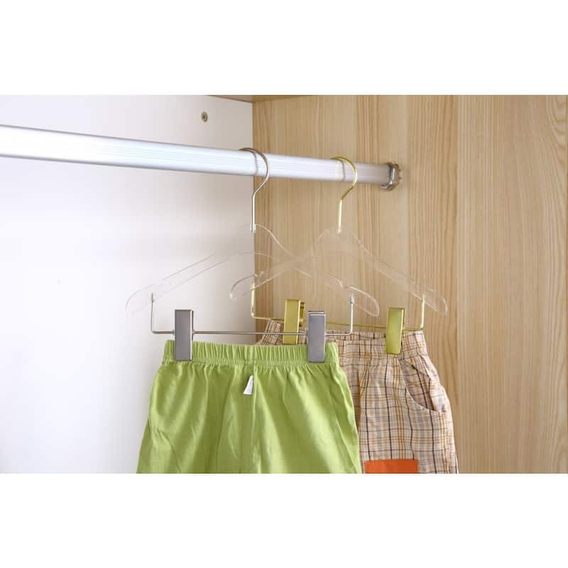YBM Home Quality Acrylic Clear Hangers with Clips, Baby