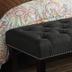 preview thumbnail 8 of 13, Moser Bay Almaraz 56 or 35 Inch Linen Upholstered Hand-tufted Transitional Bench