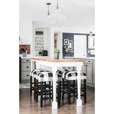 HomePop Square 24" Counter Stool - Black Plaid - 24 inches