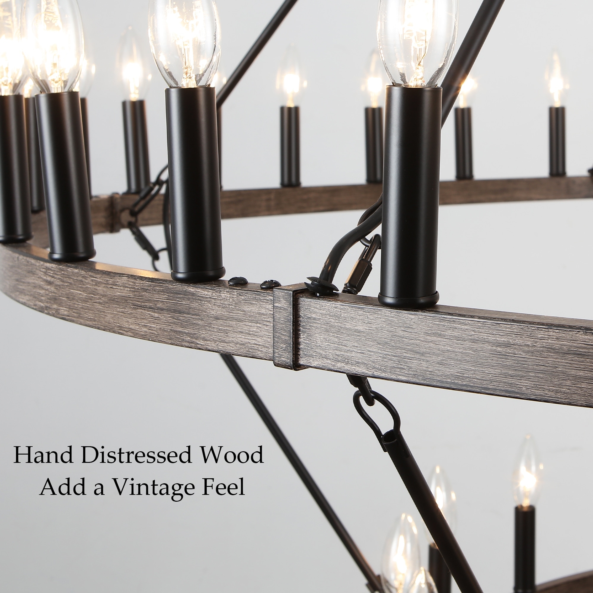 60 in. 54 Light 2 Tier Extra Large Farmhouse Wagon Wheel Chandelier On Sale Bed Bath Beyond 40143440