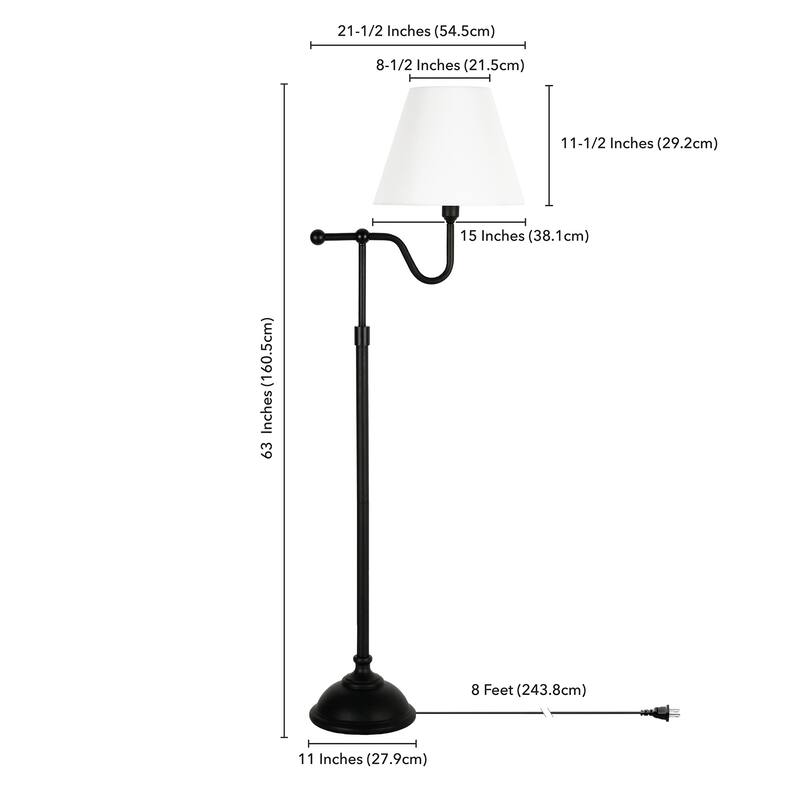 Wellesley Blackened Bronze Floor Lamp with Empire Shade