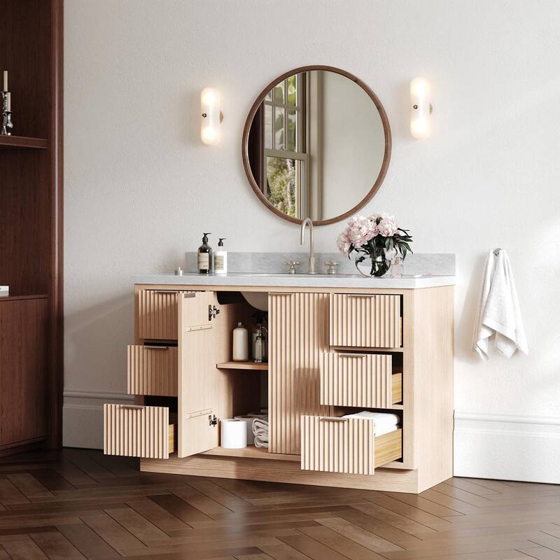 Ariel P55CWRVO Milan 55" Free Standing Single Basin Vanity Set with