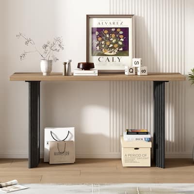 Console Table made of Fraxinus Mandschuric Solid Wood Veneer