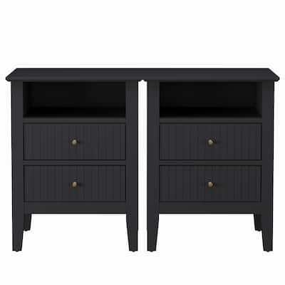 Nightstand with 2 Drawers, Set of 2