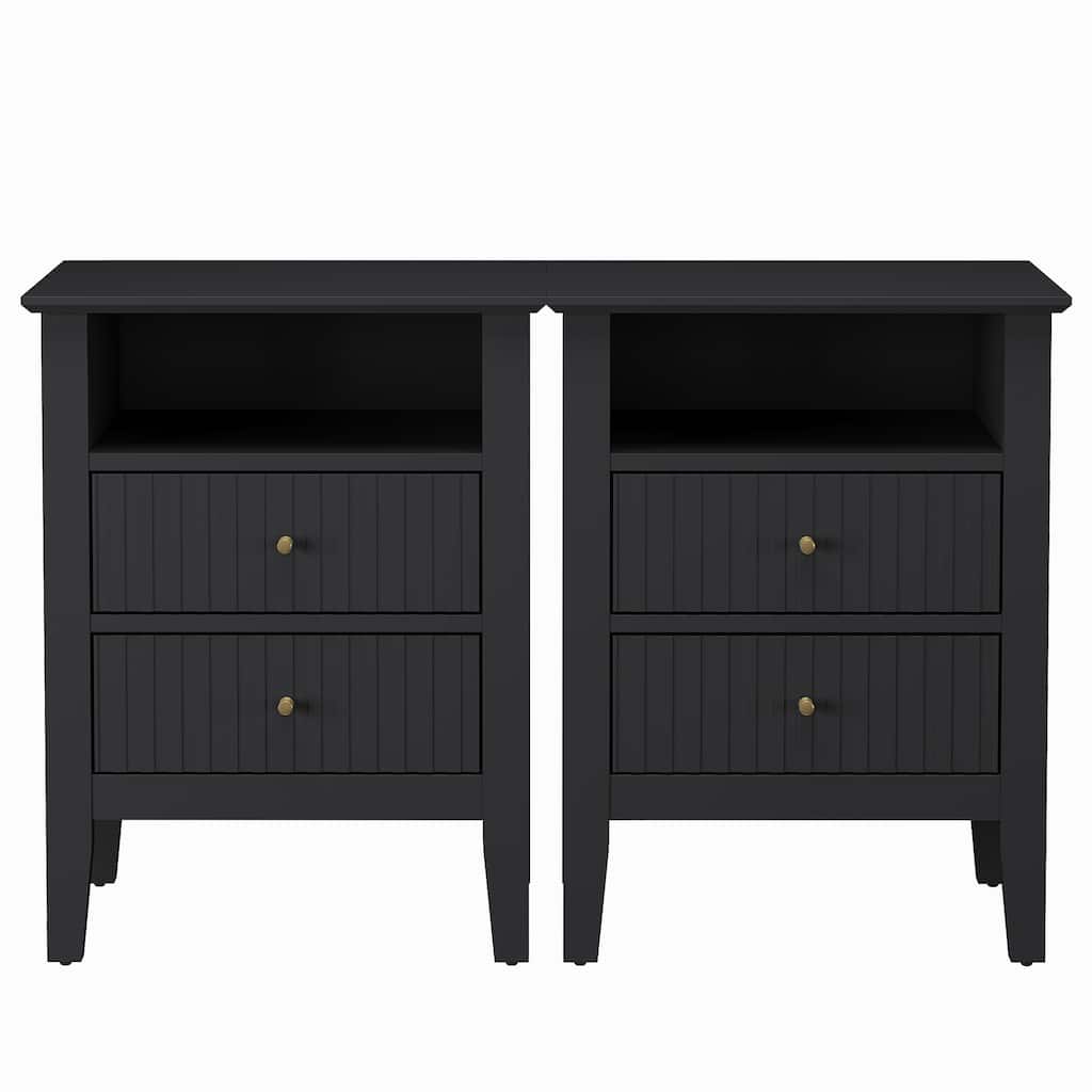 Nightstand with 2 Drawers, Set of 2