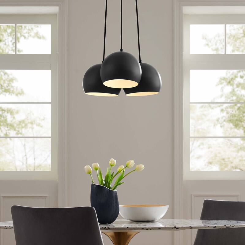 Chalice 3-Light Metal Pendant - Black