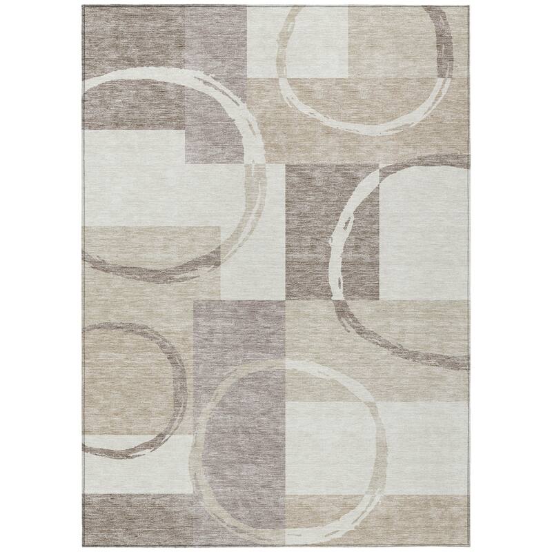 HomeRoots Geometric Modern Rectangle Outdoor Rug