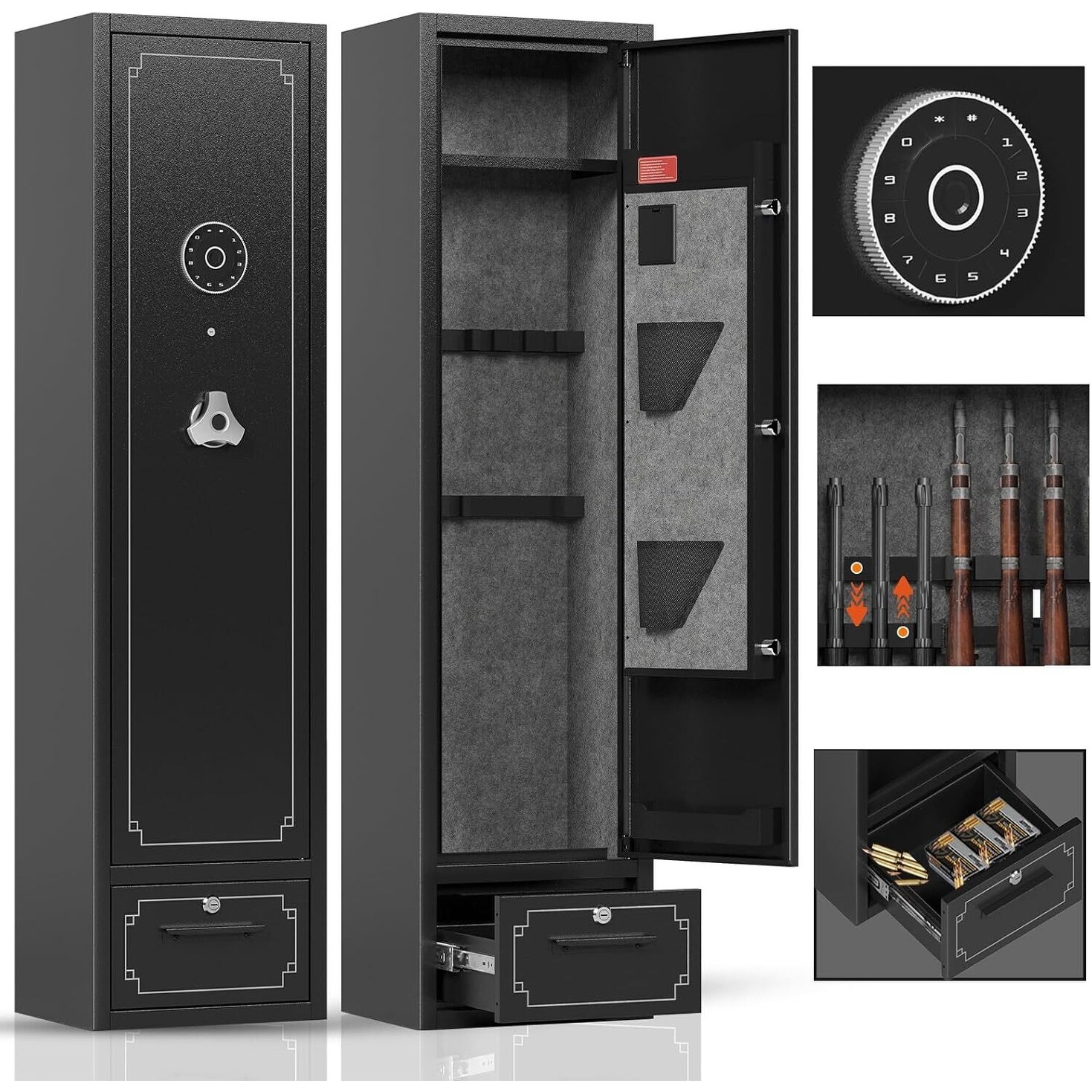 Gun Rack For Wall Floor Standing Gun Rack - Holds 11 Rifles & 8 Pistols ...