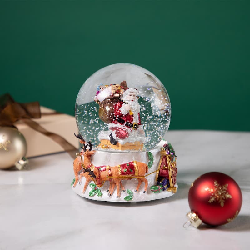 6.5" Santa Delivering Gifts Musical Christmas Water Globe
