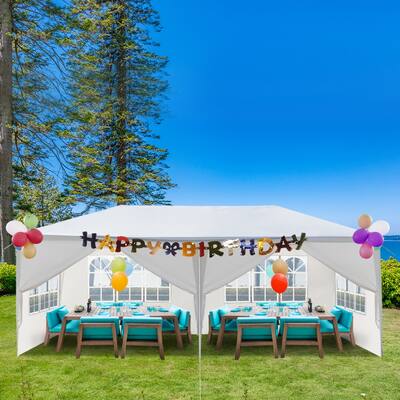 Outdoor Party Tent with 6 Removable Sidewalls, Waterproof Patio Gazebo