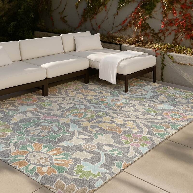 Machine Washable Indoor/ Outdoor Traditional Blanca Chantille Rug