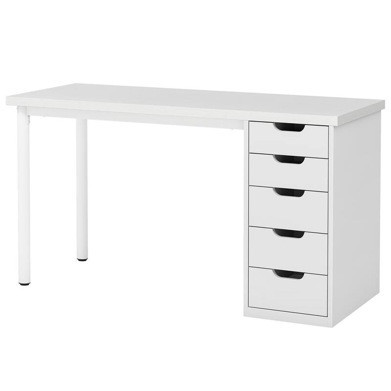 Modern Vanity Desk with 5 Reversible Drawers, Multiple Storage Makeup Desk, Christmas Gift for Home Use