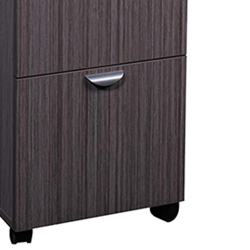 Kery 2 Drawer Mobile Pedestal File Cabinet with Lock, Driftwood Gray
