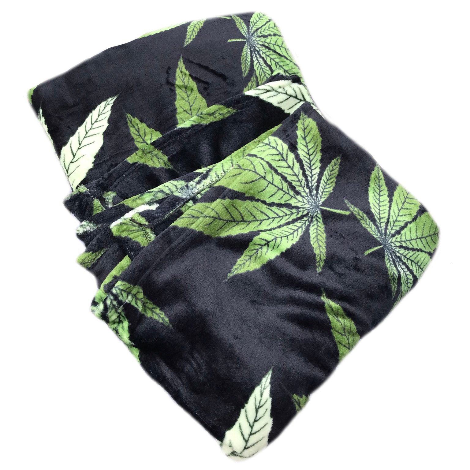 Marijuana Leaf Fleece Plush Microfiber Soft Blanket-image
