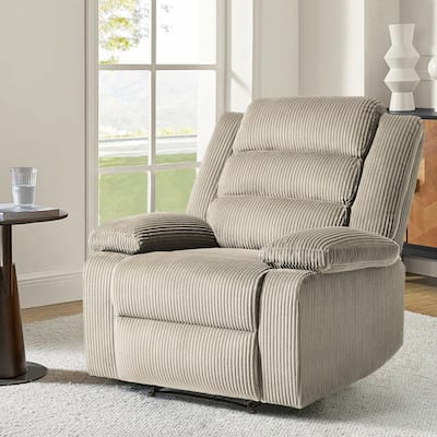 Modern Corduroy Manual Recliner Chair, Lounger Adjustable Recliners with Wide Armrest