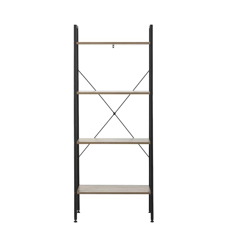 Carbon Loft Ogzewalla 4-shelf Wood and Metal Ladder Bookcase