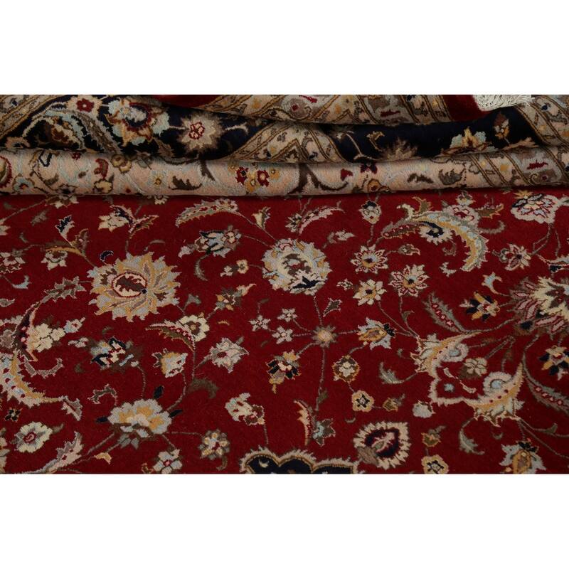 Vegetable Dye Nain Persian Area Rug Hand-knotted Large Wool Carpet - 12'1" x 19'1"