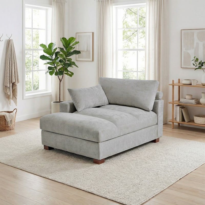Modern Corduroy L-Shaped Sofa Chaise Lounge Couch