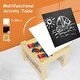 preview thumbnail 2 of 12, 3 Piece Multi-Functional Children's Wooden Table and Chair Set with Two Storage Bags - (24.21 x 24.21 x 18.90)" (L x W x H).