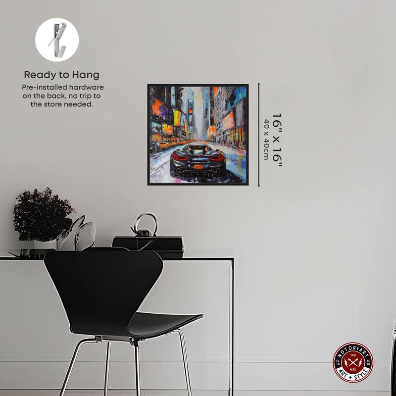 Notoriart Blast The Speakers Framed Car 1 Piece Canvas Wall Art