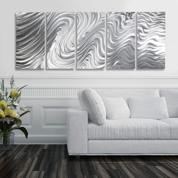 Statements2000 Silver Metal Wall Art Indoor/Outdoor Decor by Jon Allen - Hypnotic Sands