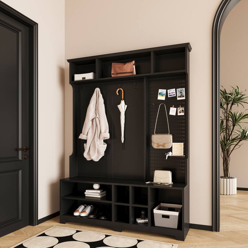 Hall Tree with Shoe Bench