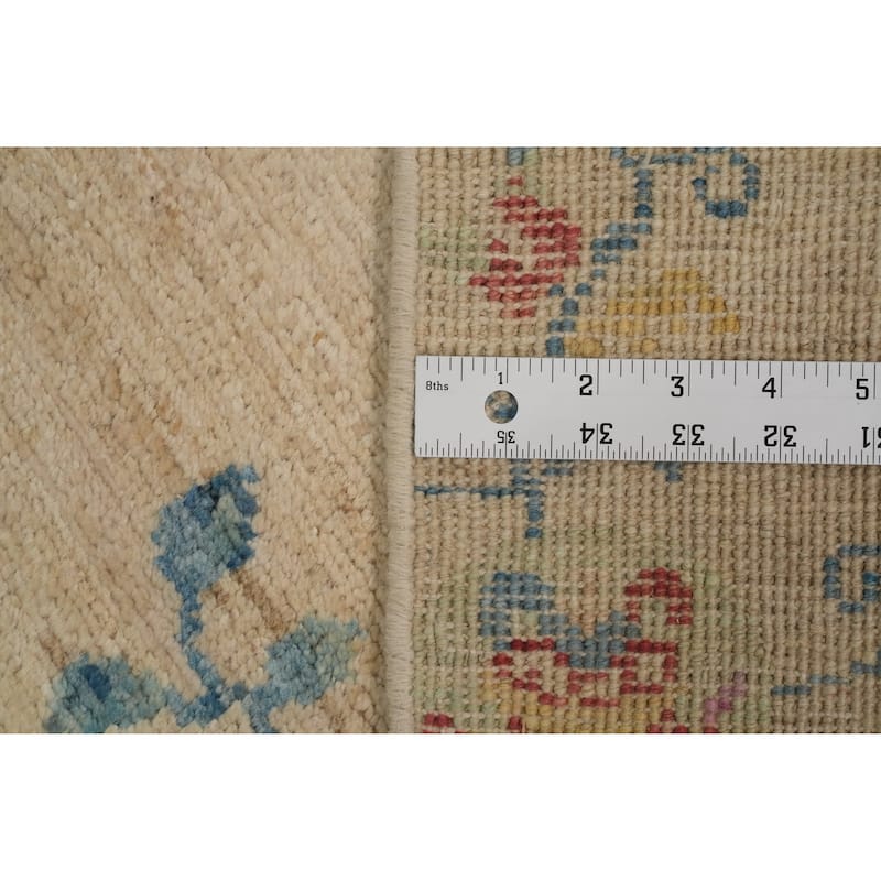 Hand Knotted Oriental 100% Wool Carpet Traditional Floral Beige & Ivories Ziegler Area Rug - 6' 0'' X 2' 9''