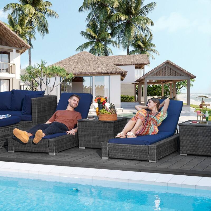 FINCATI 11 Pieces Patio Furniture Set Outdoor Sectional Sofa with Firepit Table