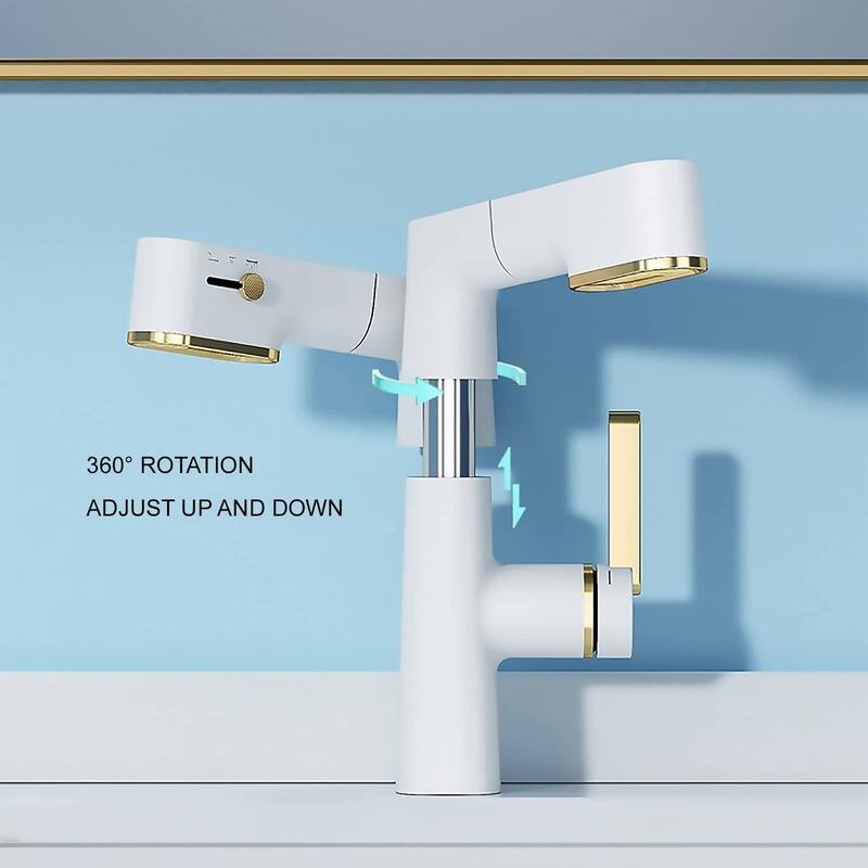 Bathroom Sink Faucet with 360° Swivel Sprayer And Digital Display, Basin Faucets