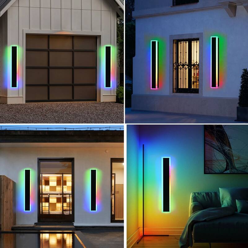 2-Pack 40" RGB Smart Outdoor Wall Lights