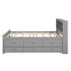 preview thumbnail 14 of 12, Full Platform Bed with Storage Headboard, USB, Twin Size Trundle and 3-Drawers, Grey