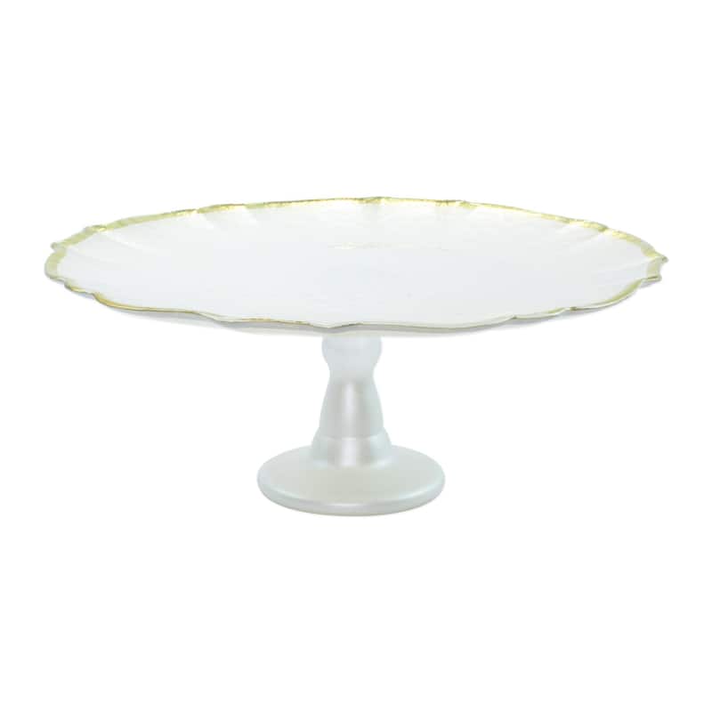 viva by VIETRI Baroque Glass White Cake Stand