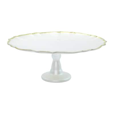 viva by VIETRI Baroque Glass White Cake Stand