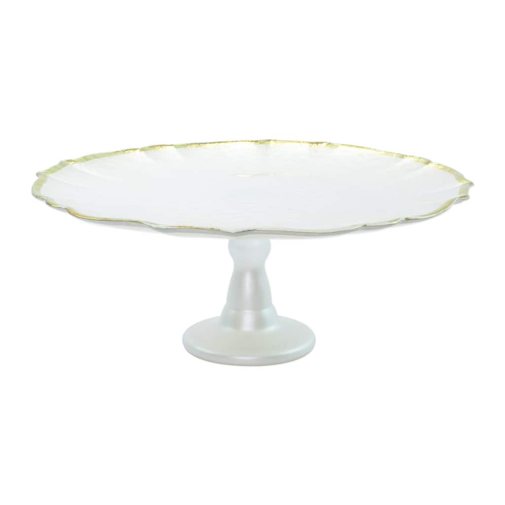 viva by VIETRI Baroque Glass White Cake Stand
