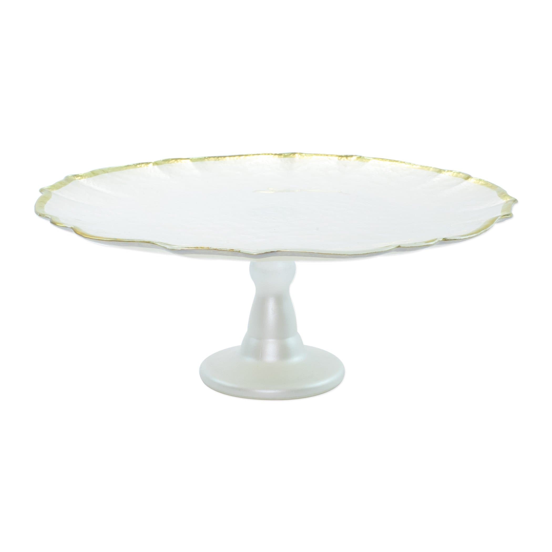 viva by VIETRI Baroque Glass White Cake Stand