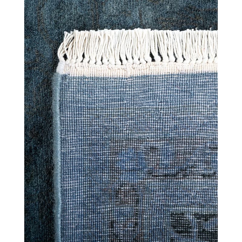 Overton Hand Knotted Wool Vintage Inspired Modern Contemporary Overdyed Gray Runner Rug - 2' 7" x 16' 4"