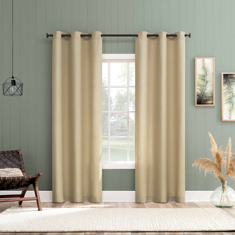 No. 918 Landon Textured Semi-Sheer Grommet 1-Piece Curtain Panel, Single Panel
