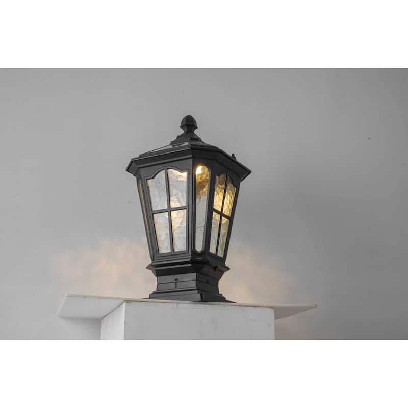 Garden Post Light Black Aluminum Outdoor Column Light, Retro Pillar Lantern European Table Lamp Post Light Post Light.