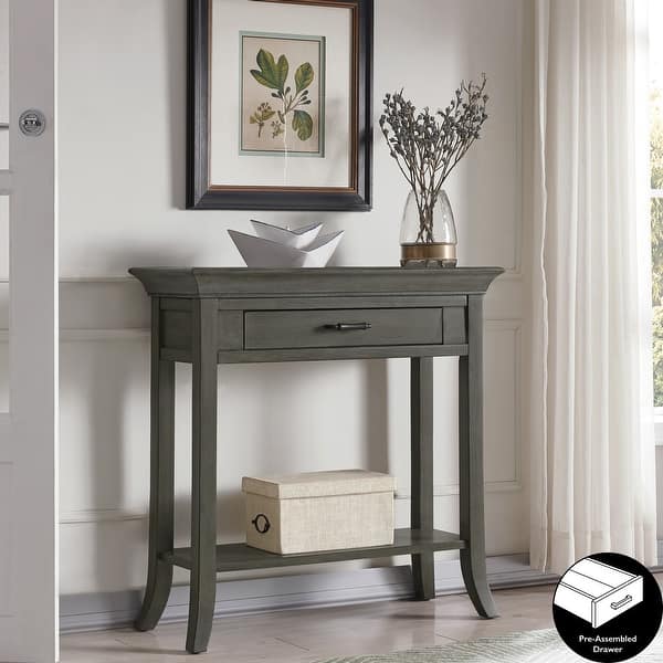 slide 2 of 8, Leick Home Traditional Tray Edge Console Hall Stand Grey