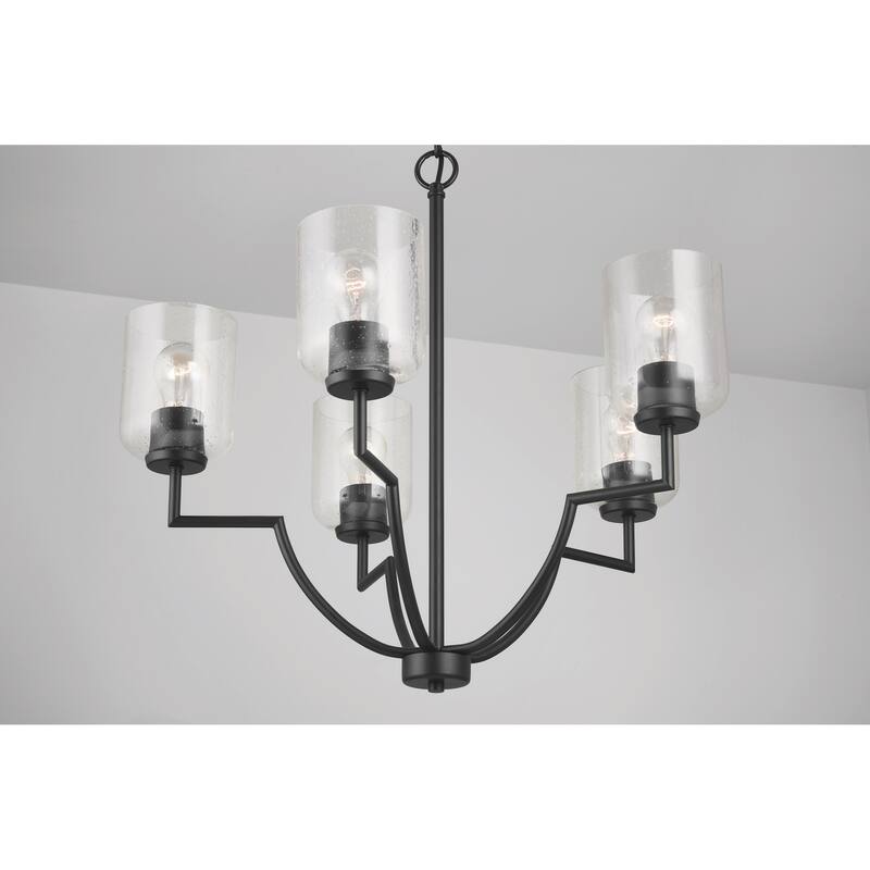 Carter 5-light Chandelier w/ Clear Seeded Glass