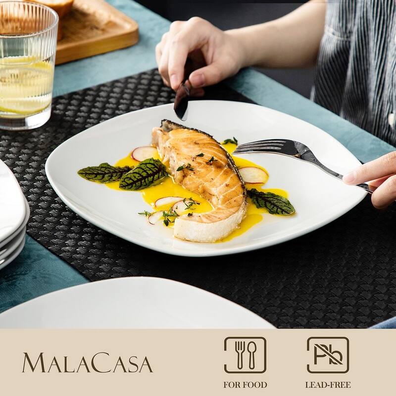 MALACASA Elisa Porcelain 6-Piece Dinner Plates