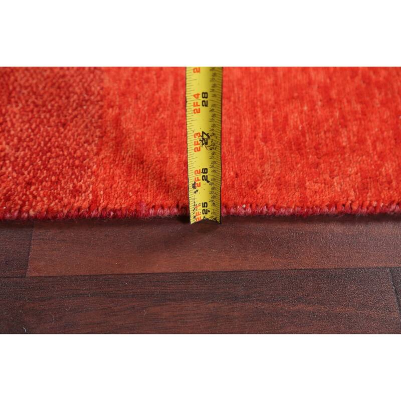Modern Gabbeh Kashkoli Runner Rug Hand-knotted Oriental Wool Carpet - 2'7" x 9'6"