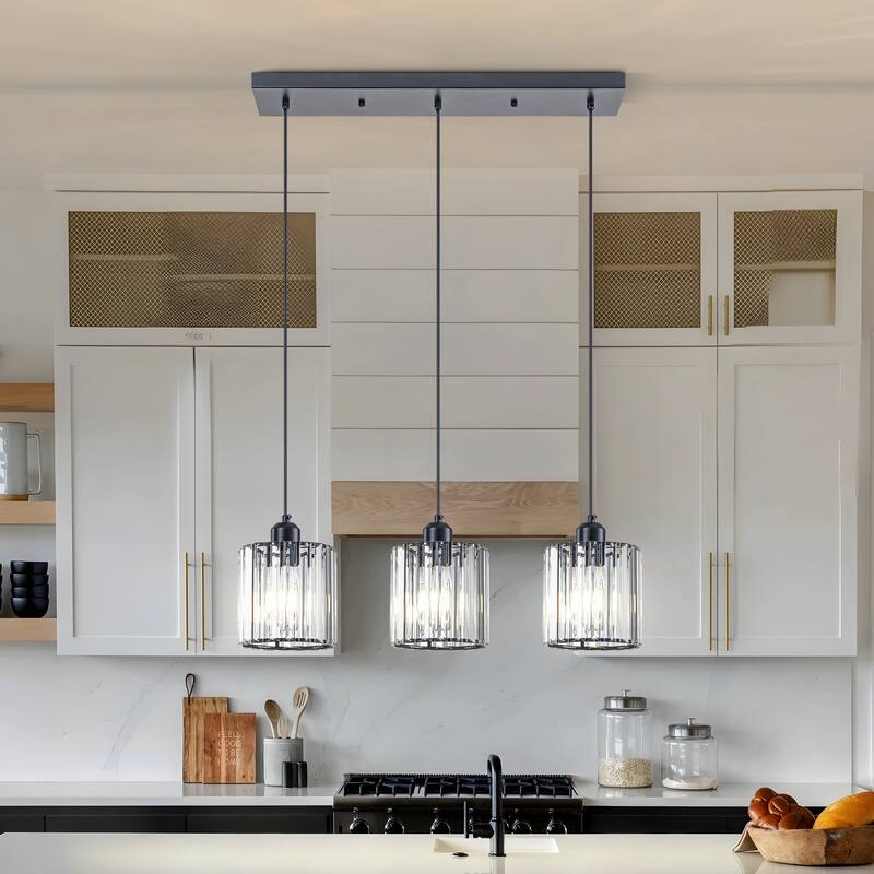 Starsky 3-Light Modern Linear / Cluster Pendant Light with Glass Shade
