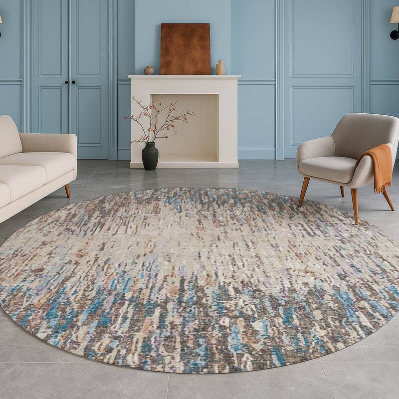 Machine Washable Indoor/ Outdoor Abstract Moxy Chantille Rug