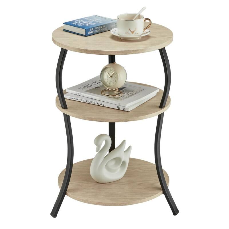 Snack Table TV Tray Table - 15.75"D x 15.75"W x 24"H - Oak