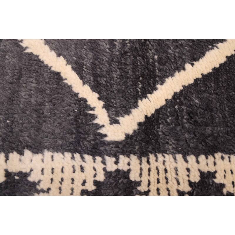 ECARPETGALLERY Hand-knotted Tangier Dark Grey Wool Rug - 5'2 x 8'0