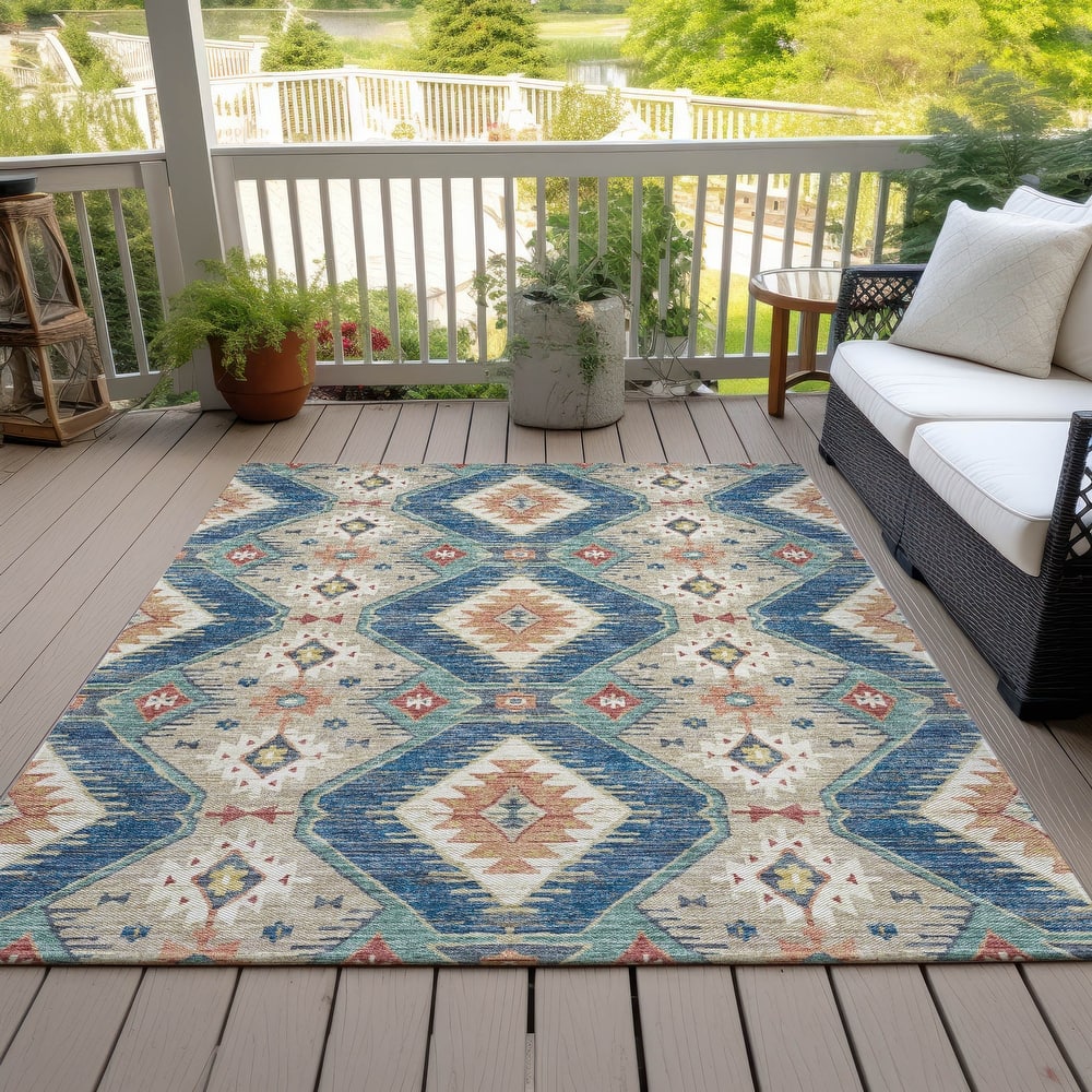 Machine Washable Indoor/Outdoor Southwest Global Chantille Rug