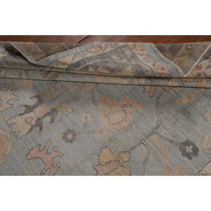 Vegetable Dye Oushak Area Rug Hand-Knotted Turkish Wool Carpet - 8'0"x 9'11"